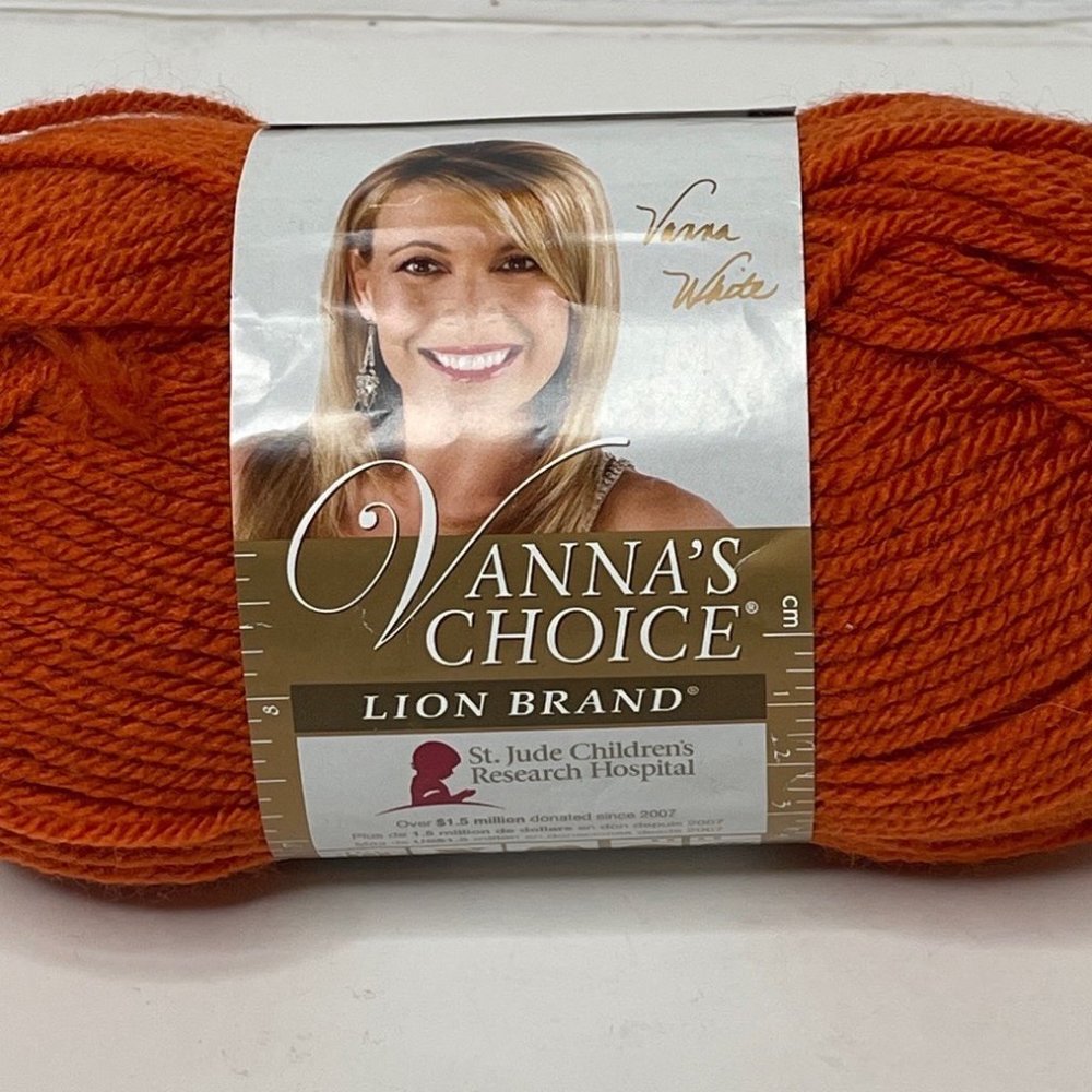 Vannas Choice Lion Brand Medium 4 Acrylic 170 YD Yarn Skein Terracotta Orange